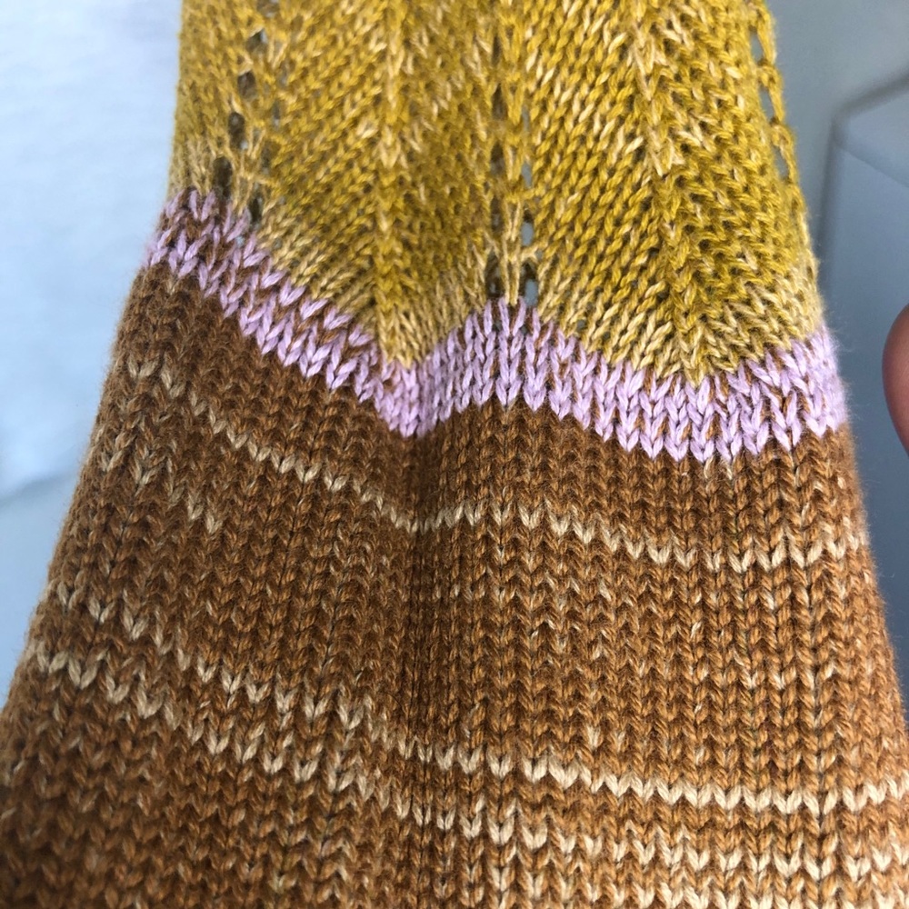 NWT Free People Mustard Purple Crochet Sleeve S